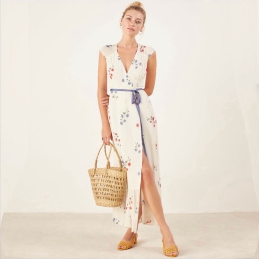 Reformation Floral Maxi Wrap Dress EUC